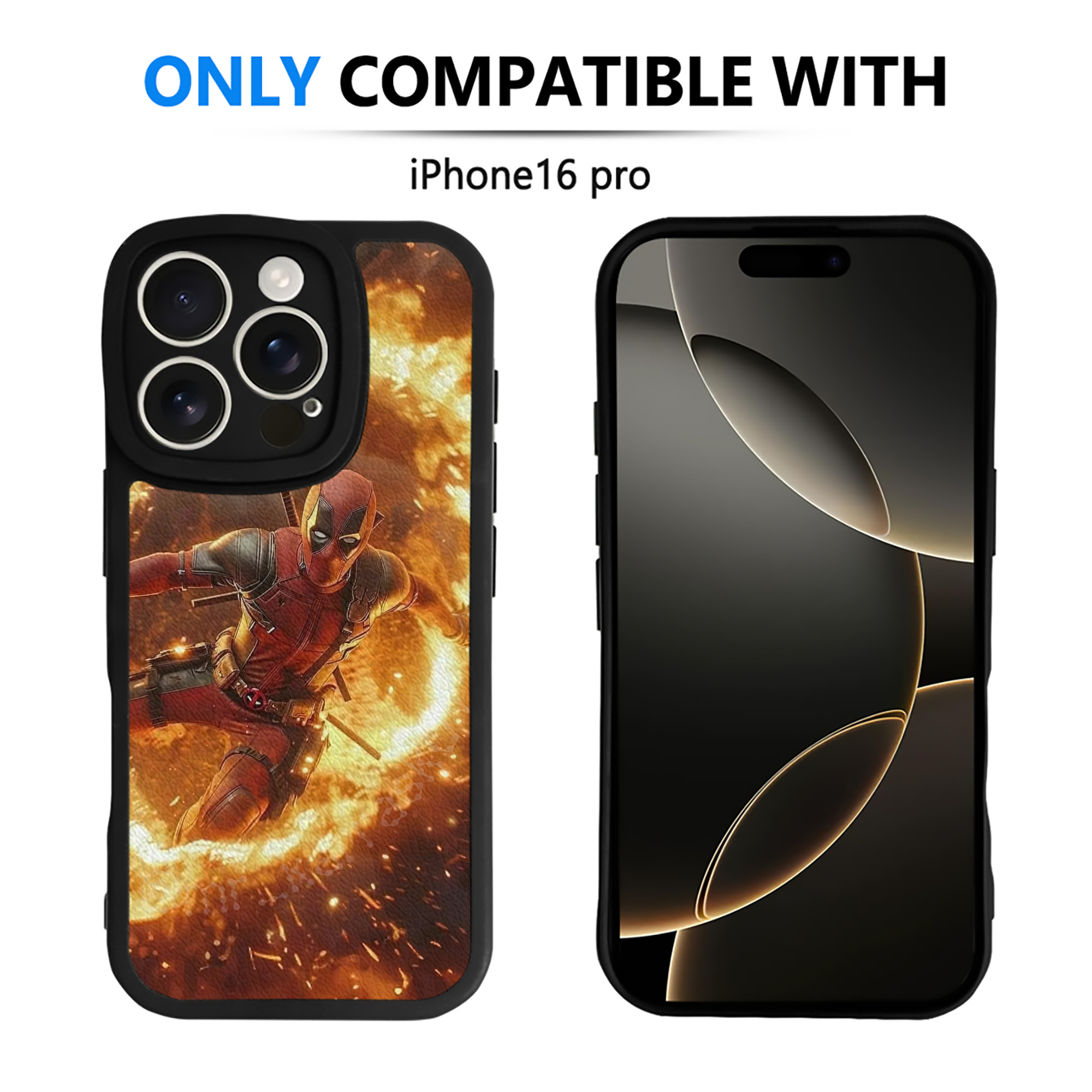 （画像用） Deadpool デッドプール 【iPhone 16シリーズ対応】シリコンスマホケース（レザー調） 材質：シリコン